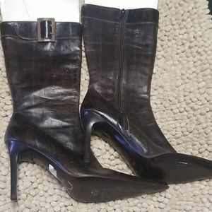 Tall dark brown Aldo heeled boots sz 10